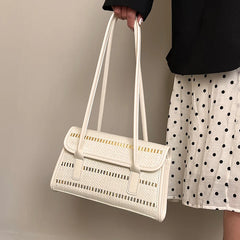 Women's Sequined Weave Shoulder Bag Solid All-match Handbag