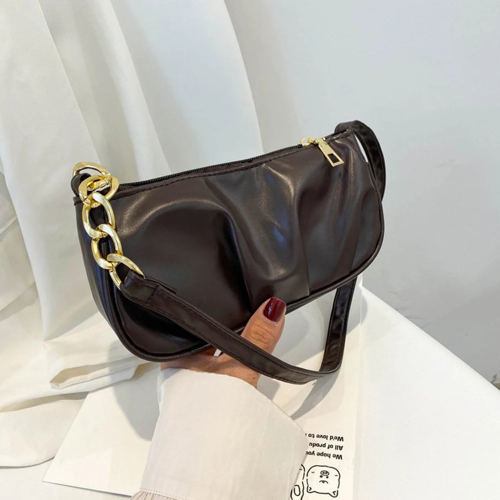 Ruffled Cloud Chain Mini Crossbody Bag for Women