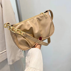 Ruffled Cloud Chain Mini Crossbody Bag for Women