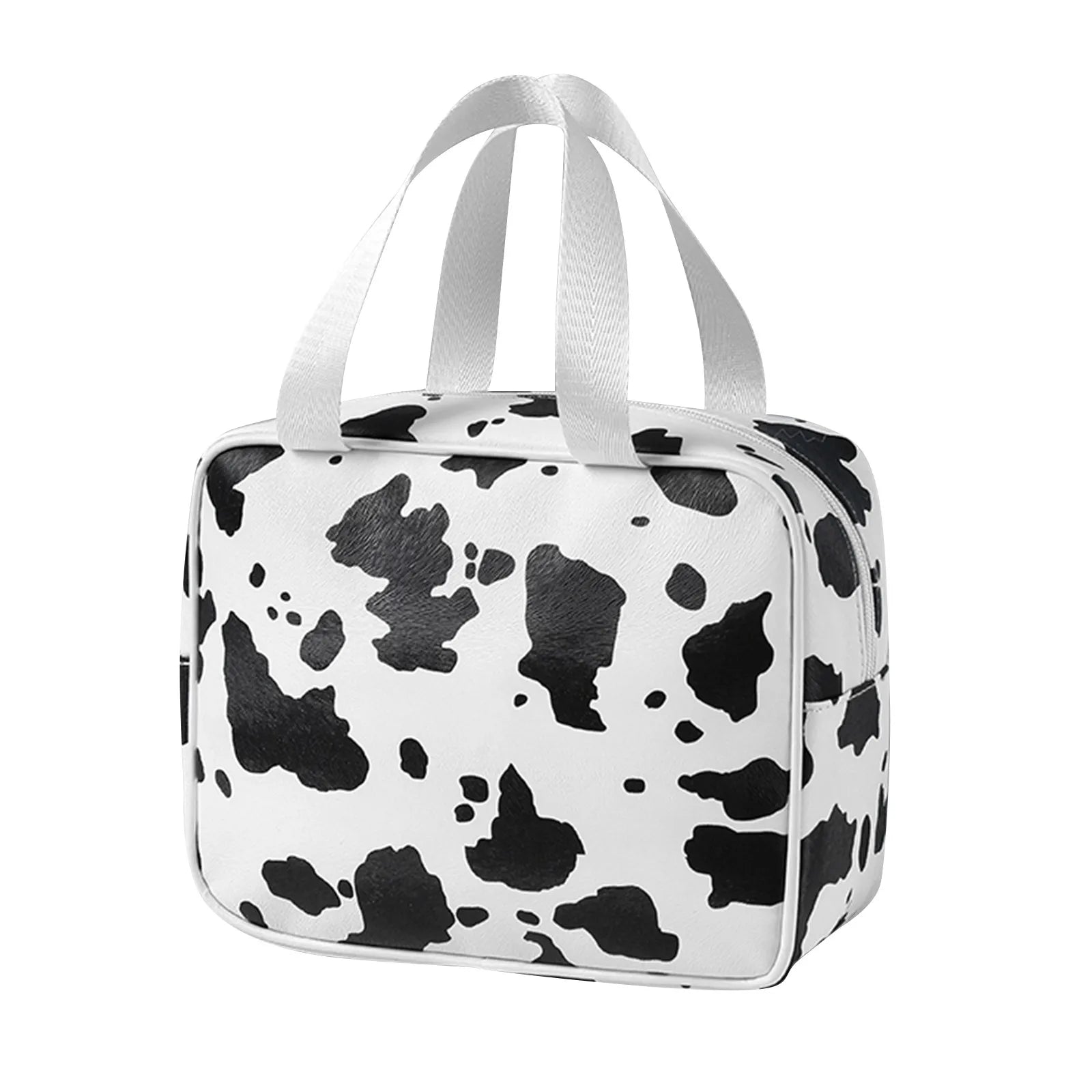 Large Capacity Waterproof Travel Cosmetics Bag Cow Pattern Tote for Women