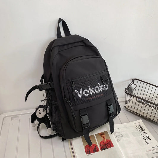 Preppy Red Women Backpack Travel Mesh Female Student College School Bag