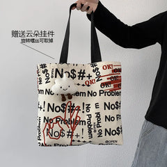 Canvas Handbag Women Large Tote Shoulder Bag Youth Girl School Beach Shopping