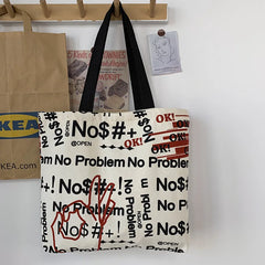 Canvas Handbag Women Large Tote Shoulder Bag Youth Girl School Beach Shopping