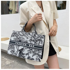 Large Jacquard Shoulder Bag for Women