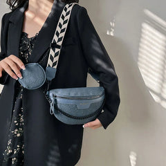 Women's Waist Bag Casual Chest Purses Canvas Waterproof Fanny Pack