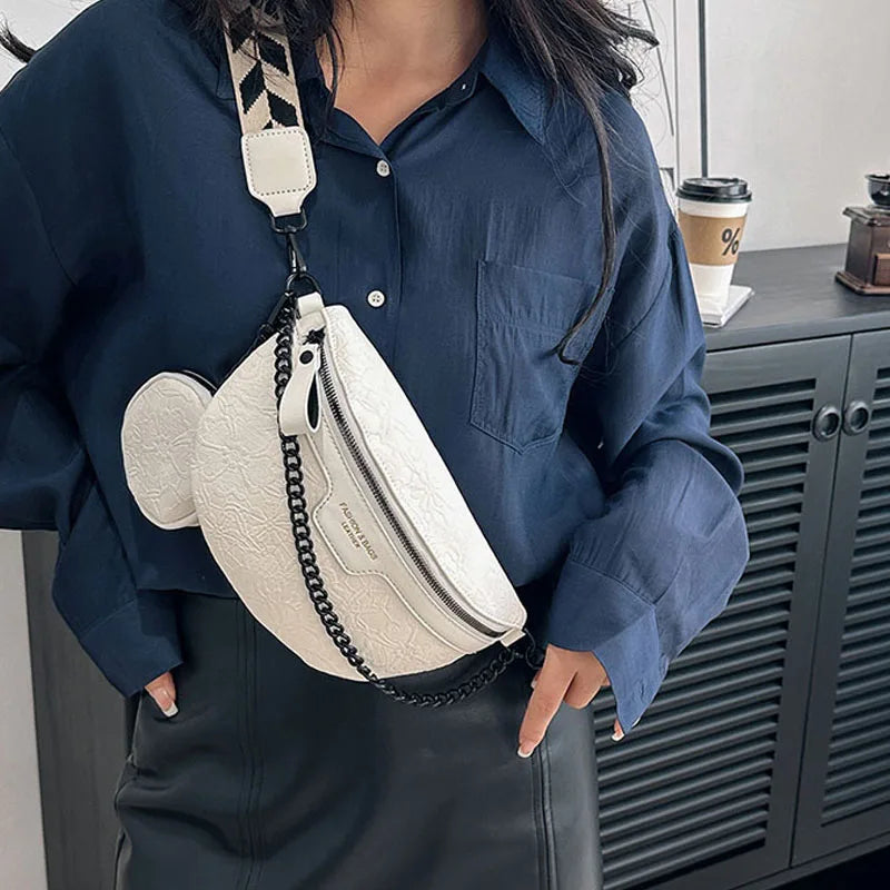Women's Waist Bag Casual Chest Purses Canvas Waterproof Fanny Pack