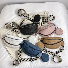 Women's Waist Bag Casual Chest Purses Canvas Waterproof Fanny Pack