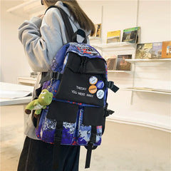 Nylon School Bag Women Backpacks Teenage Rucksack Female