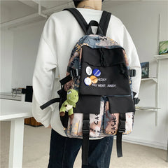 Nylon School Bag Women Backpacks Teenage Rucksack Female