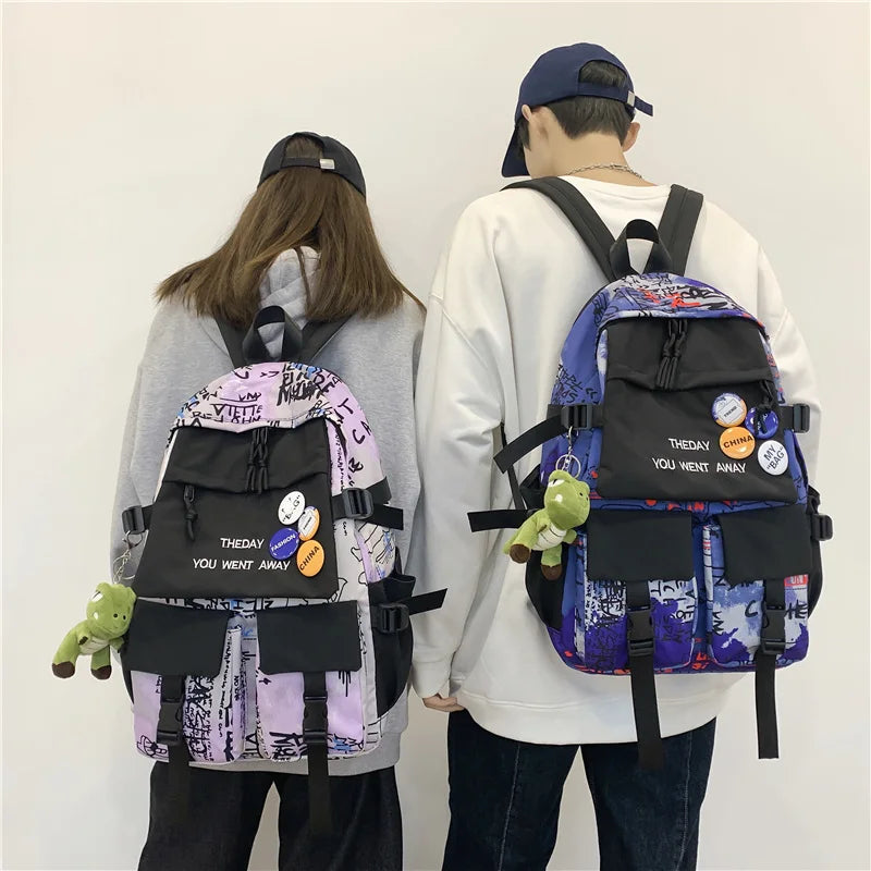Nylon School Bag Women Backpacks Teenage Rucksack Female