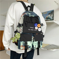 Nylon School Bag Women Backpacks Teenage Rucksack Female