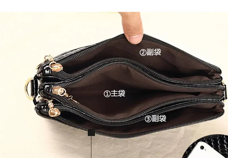 Women Messenger Bag Handbag Clutch Wallet PU Leather Bag