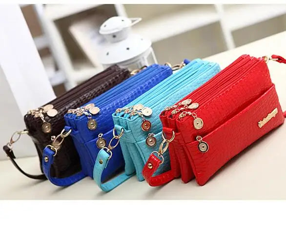 Women Messenger Bag Handbag Clutch Wallet PU Leather Bag