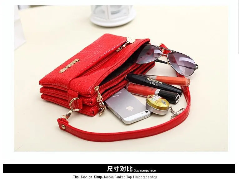 Women Messenger Bag Handbag Clutch Wallet PU Leather Bag