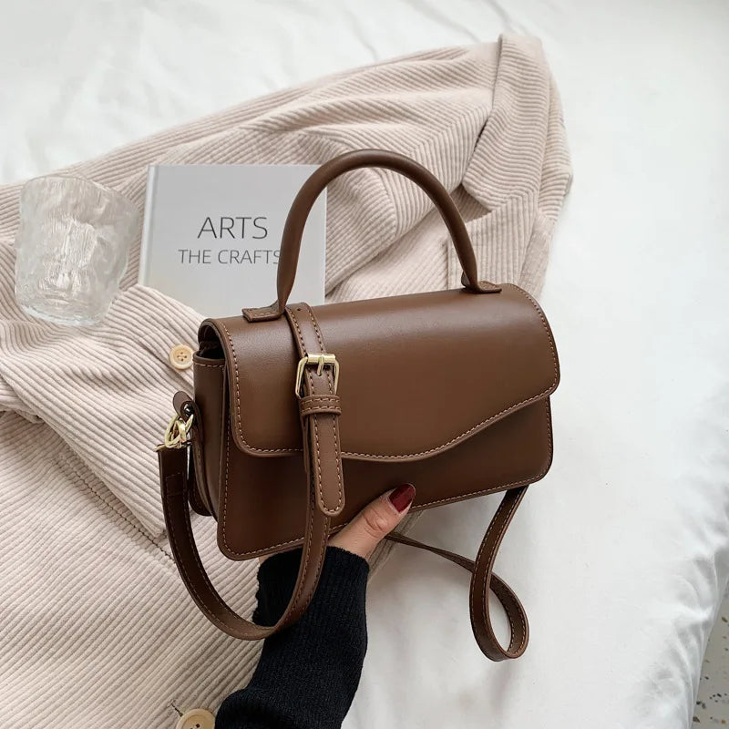 Retro Ladies Pu Leather Diagonal Bag All-match Shoulder Bags