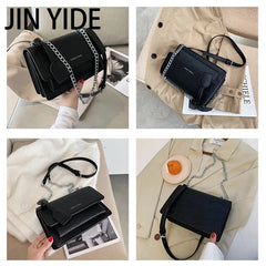 Retro Chain Bag Ladies Messenger Bags for Women Solid Female Bag