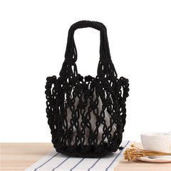 Retro Hollow Vacation Tote Handbag Portable Bucket Bag IL00604