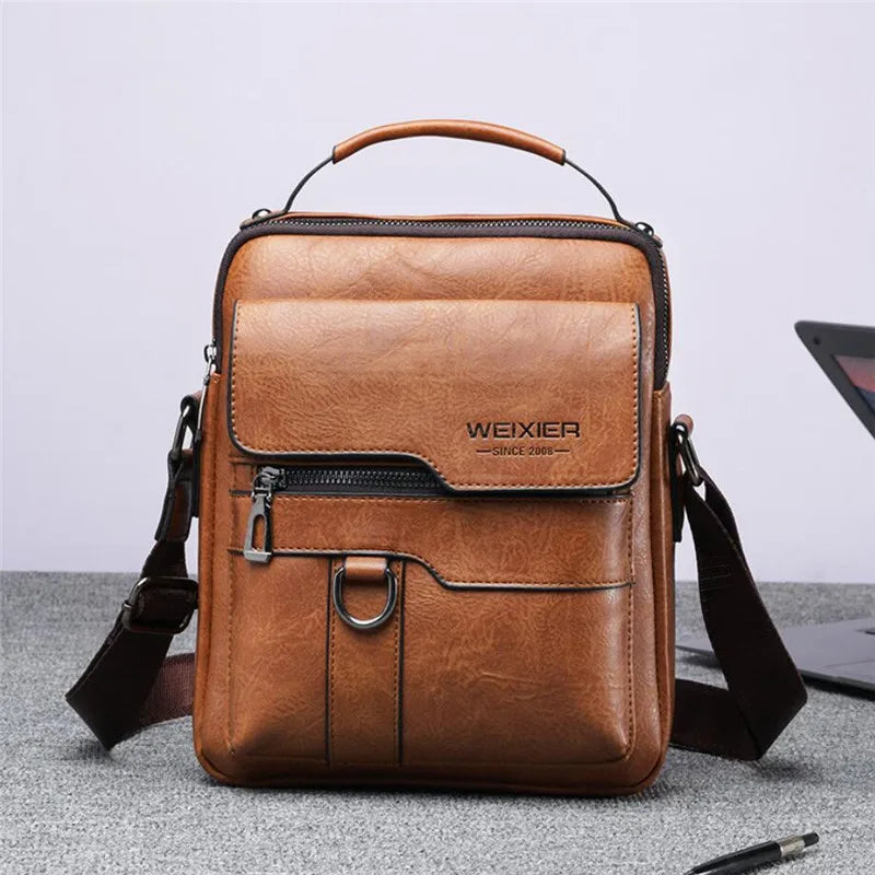 Retro Leather Backpack Female Student Backpack PU One-shoulder Messenger Bag