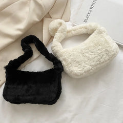 Vintage Furry Armpit Bag Large Capacity Shoulder Bags for Autumn Winter