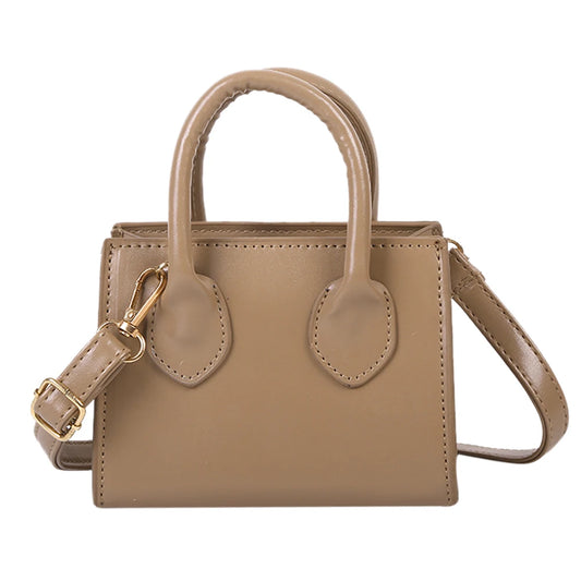 Retro PU Women Shoulder Totes Bag Portable Leather Handbag Personality Solid Fem