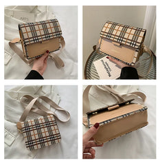 Retro Plaid Shoulder Bags For Women Messenger Purse