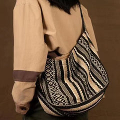 Strip Printing Postman Bag for Women Retro Style