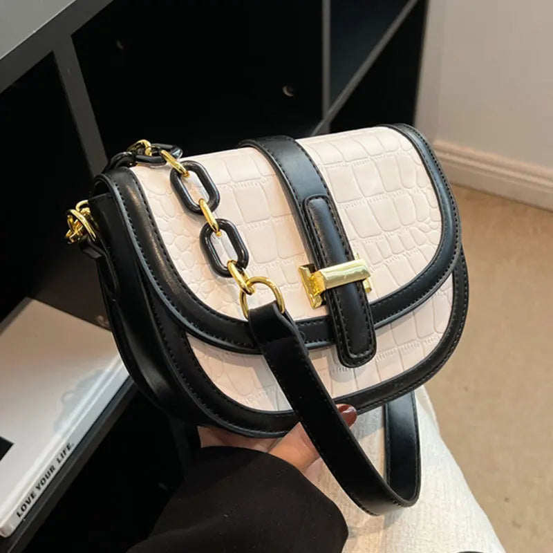 Retro Pu Leather Stone Pattern Shoulder Crossbody Bags For Women