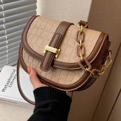 Retro Pu Leather Stone Pattern Shoulder Crossbody Bags For Women