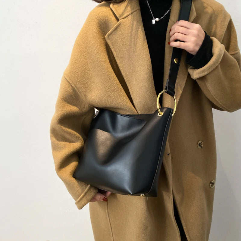 Retro PU Leather Crossbody Bag for Women Shoulder Handbag