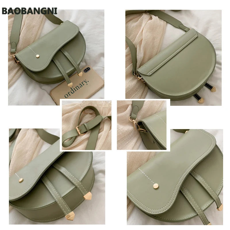 Retro Small Bag Female PU Leather Crossbody Bag Shoulder Messenger Bag