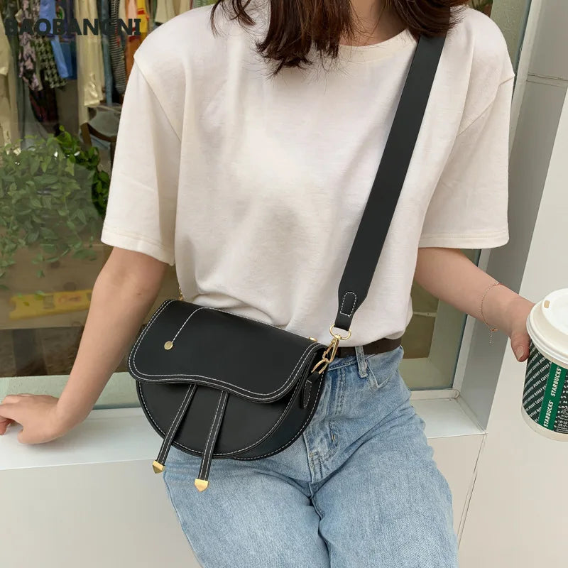 Retro Small Bag Female PU Leather Crossbody Bag Shoulder Messenger Bag