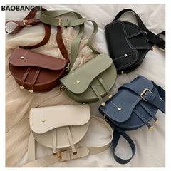 Retro Small Bag Female PU Leather Crossbody Bag Shoulder Messenger Bag