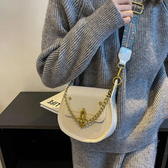 Retro Women Leather Shoulder Bag Chain Crossbody Handbag