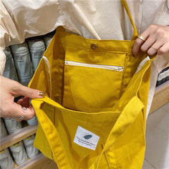 Canvas Shoulder Bag Women's Tote Bag Large Capacity Handbag