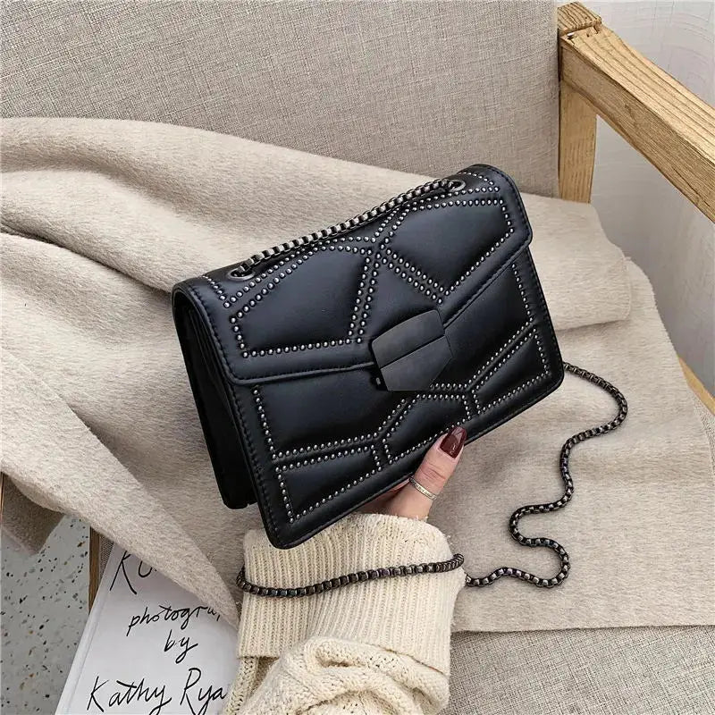 Rivet Chain PU Leather Crossbody Bags For Women
