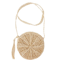 Soft Paper Rope Shoulder Bag Hollow Straw Circle Rattan Bag