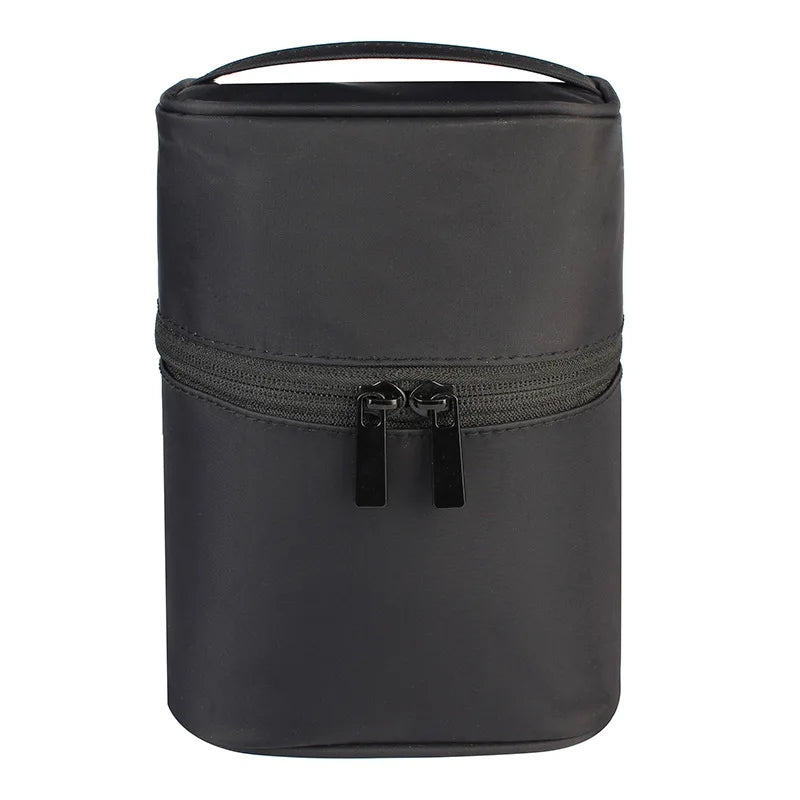 Round Women Cosmetic Bag Makeup Case Beautician Toiletry Kit