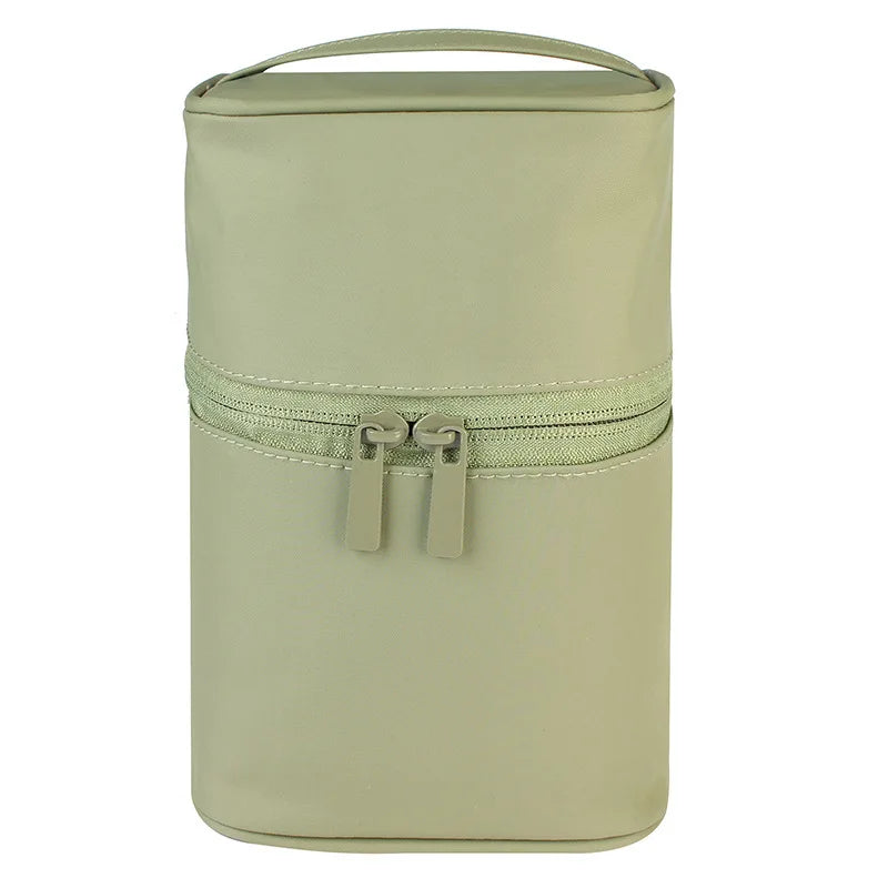 Round Women Cosmetic Bag Makeup Case Beautician Toiletry Kit