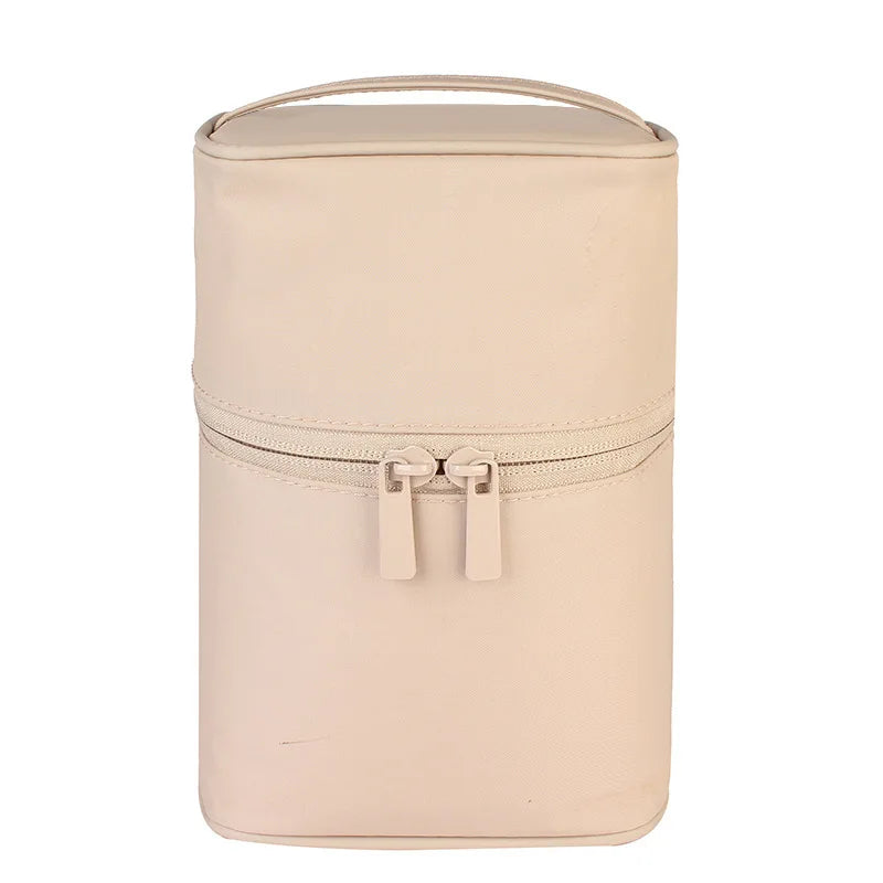 Round Women Cosmetic Bag Makeup Case Beautician Toiletry Kit