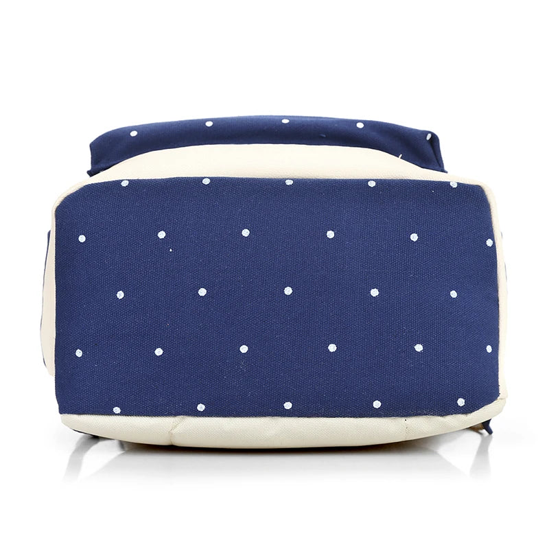 Canvas Backpack Women Shoulder Bags Campus Bag Jacquard Preppy Style