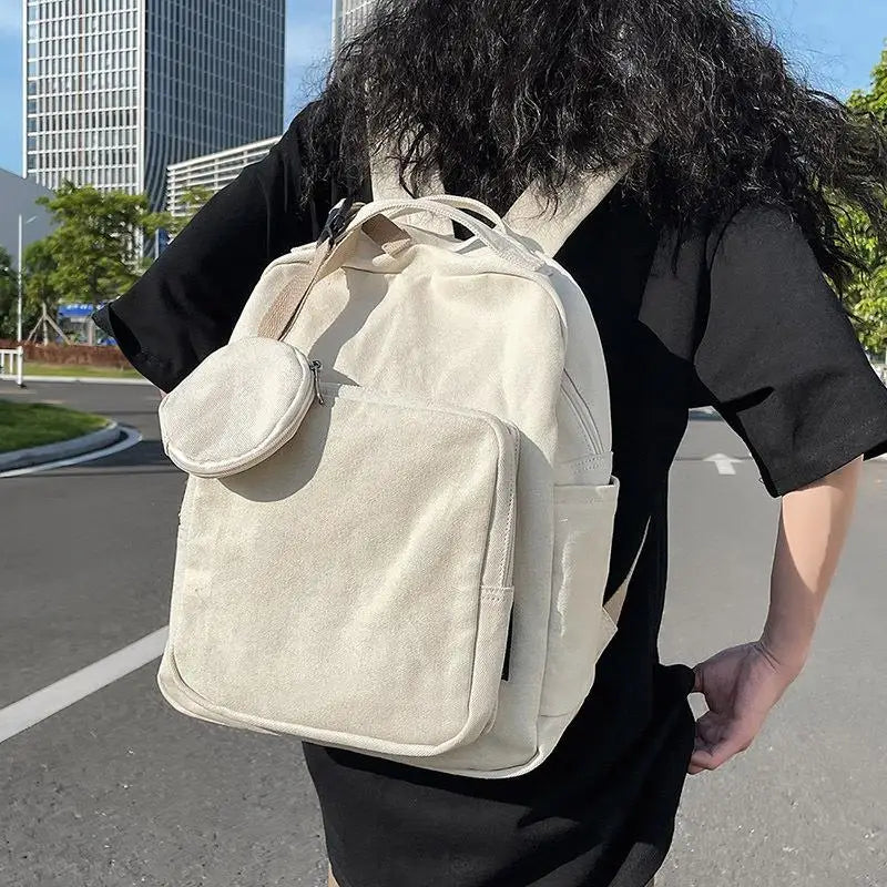Schoolbag Female Canvas College Student Backpack
