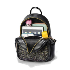 Sequin Women Backpack Rhinestone Lovely Cat School Bags