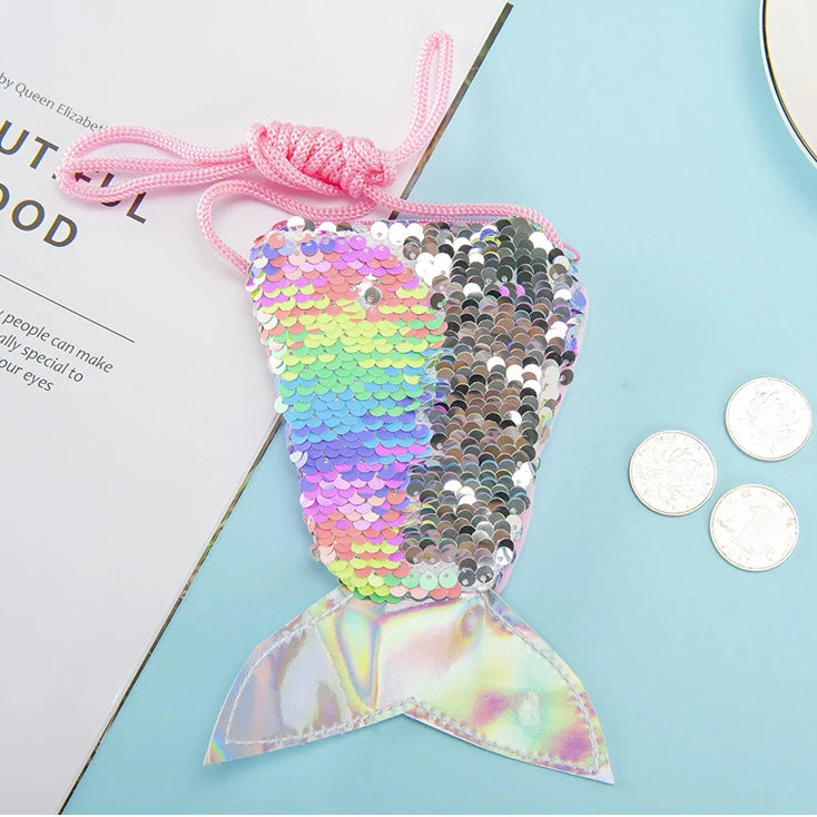 Sequins Mermaid Coin Purse Kids Crossbody Mini Bag