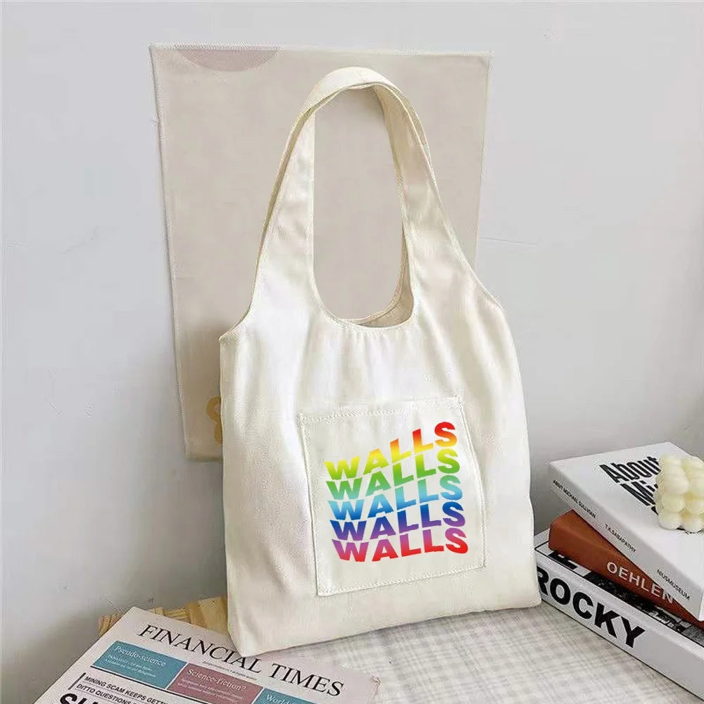 Canvas Vest Bag Tote Bag Women Shoulder Bag Letter Pattern Handbag