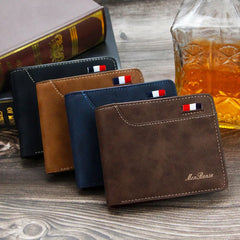 Slim Men's Wallet Classic PU Leather Photo Holder Small Purse