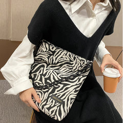 Leopard Shoulder Bag Women Large Capacity Canvas Handbag