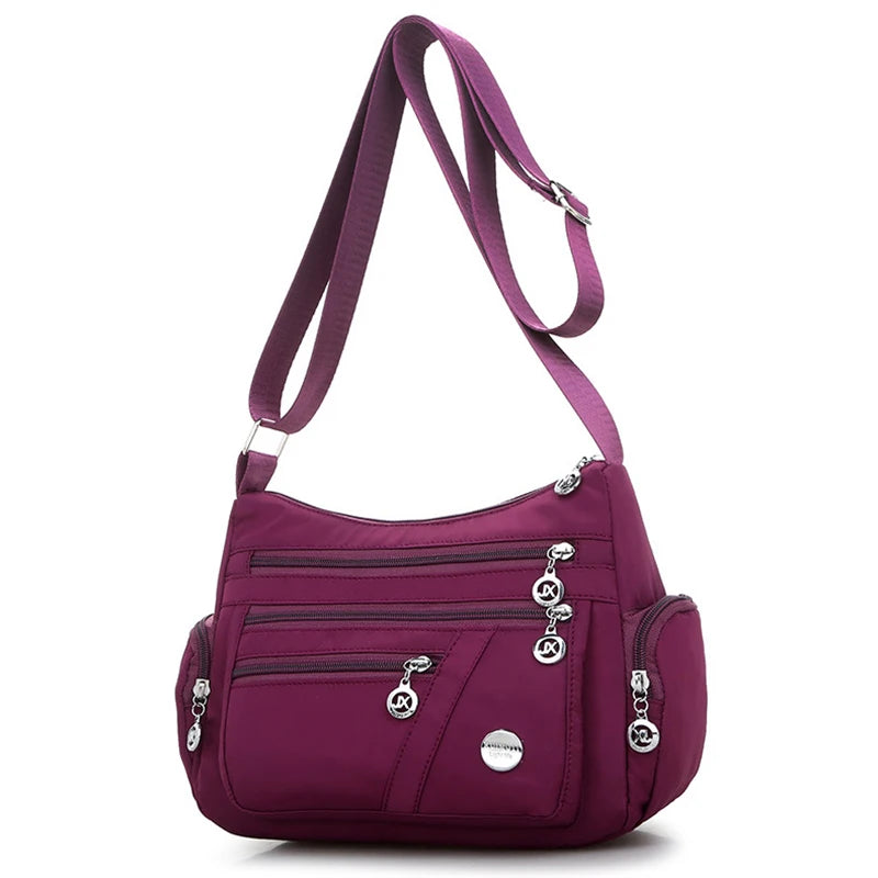 Waterproof Nylon Shoulder Messenger Bag for Women