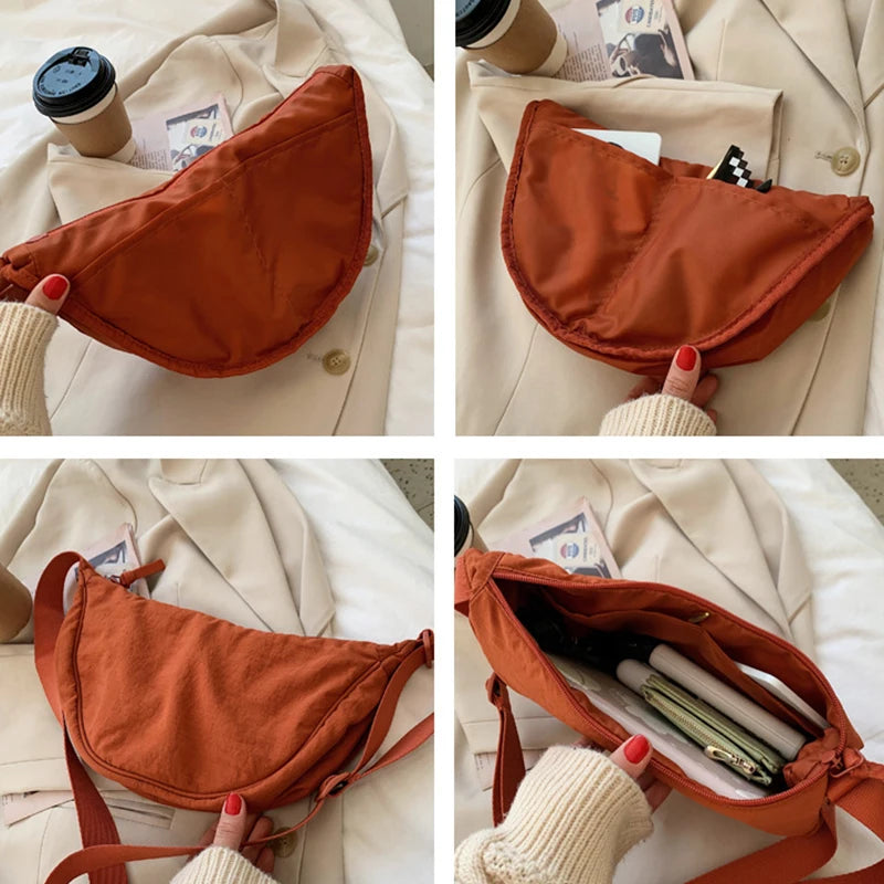 Nylon Crossbody Bag for Women Large Capacity Tote Lady Travel Shopper Bag