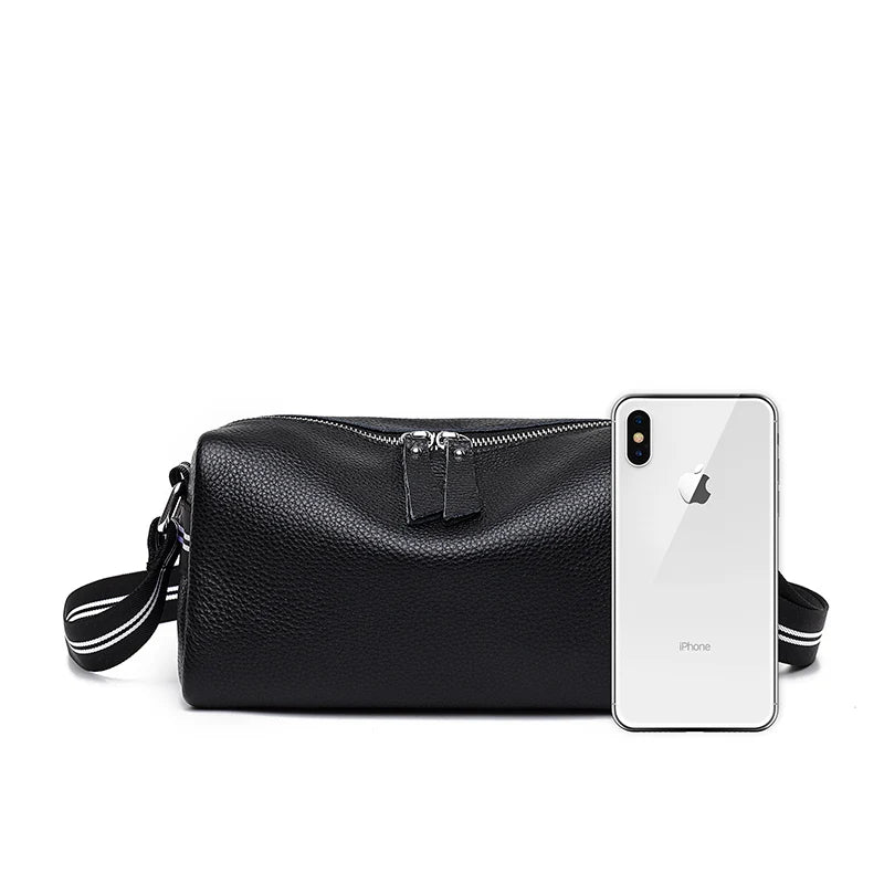 Cowhide Women's Handbag Small Messenger Bag Solid Shoulder Crossbod