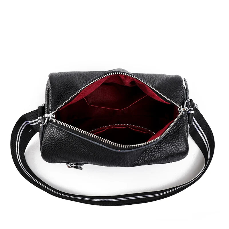 Cowhide Women's Handbag High Leather Small Messenger Bag Solid Shoulder Crossbod